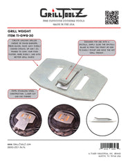 Grill Weight - Ultimate grilled cheese maker, press steaks, burgers and bacon. Made in the USA